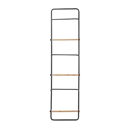 Black Metal Wall Mounted 6 Rack Magazine Holder